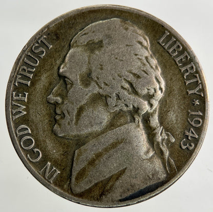 1943 - S US USA War Nickel Silver Coin | Fine Collectable Grade