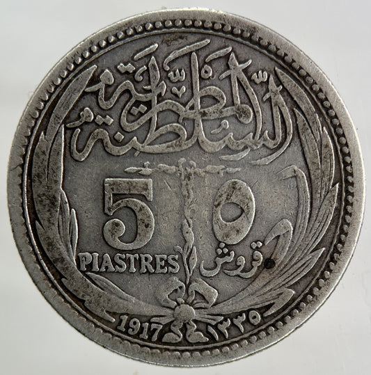 1917 Egypt 5 Piastres Silver Coin | Fine Collectable Grade