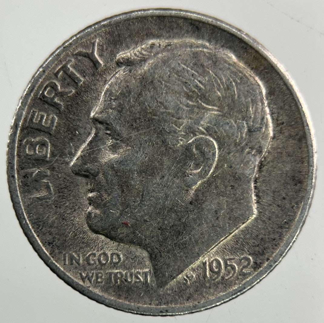 1952 - S US USA Roosevelt Dime Silver Coin | Fine Collectable Grade