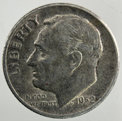 1952 - S US USA Roosevelt Dime Silver Coin | Fine Collectable Grade