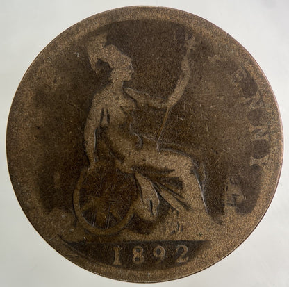 1892 Victoria One Penny Coin | Collectable Grade