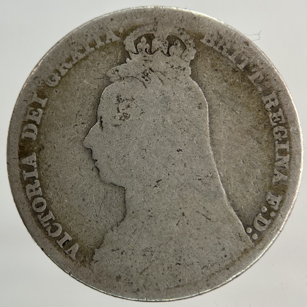 1889 Victoria Shilling Silver Coin | Fair Grade