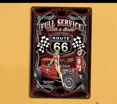 Route 66 Full Service USA Metal Plaque Retro Vintage Tin sign 30x20cm