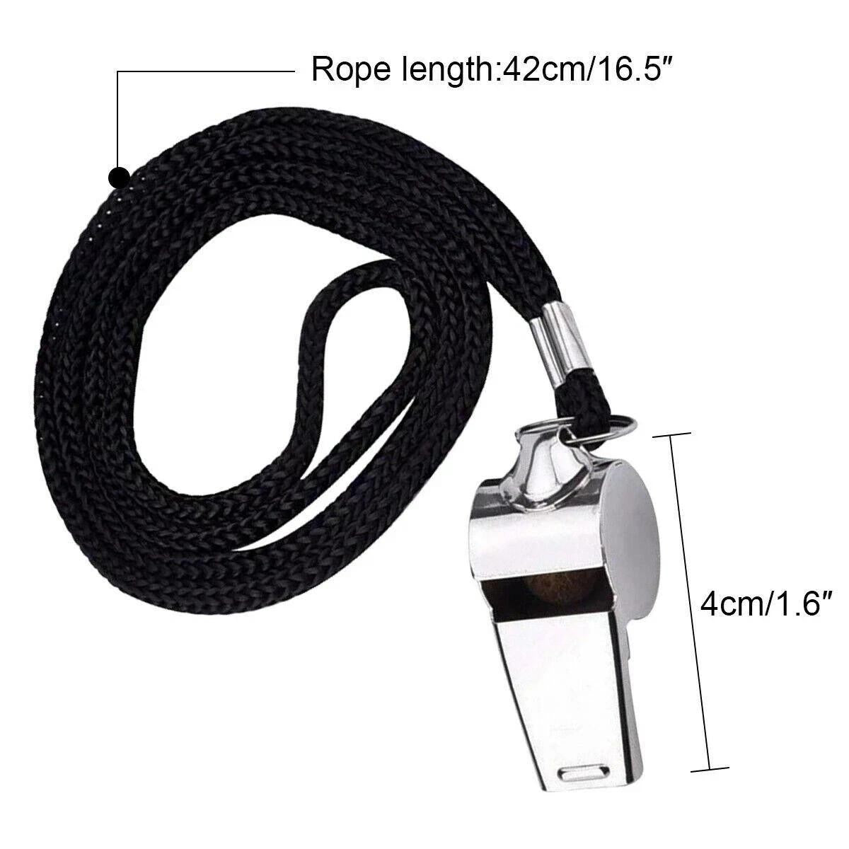 2 x Whistle Referee Football Sports Metal Silver Rope Keyring School Rugby UK
