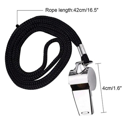 2 x Whistle Referee Football Sports Metal Silver Rope Keyring School Rugby UK