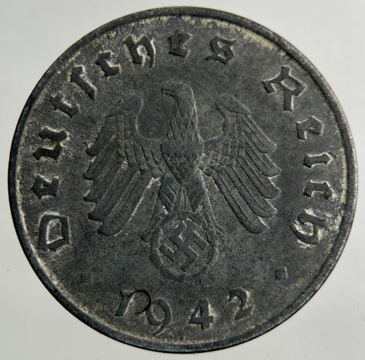 1942 Germany German Nazi 10 Pfennig Coin | Fine Collectable Grade