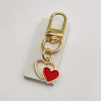 Mini Metal Cute Red Love Heart Charm Keyring Keychain Gift UK