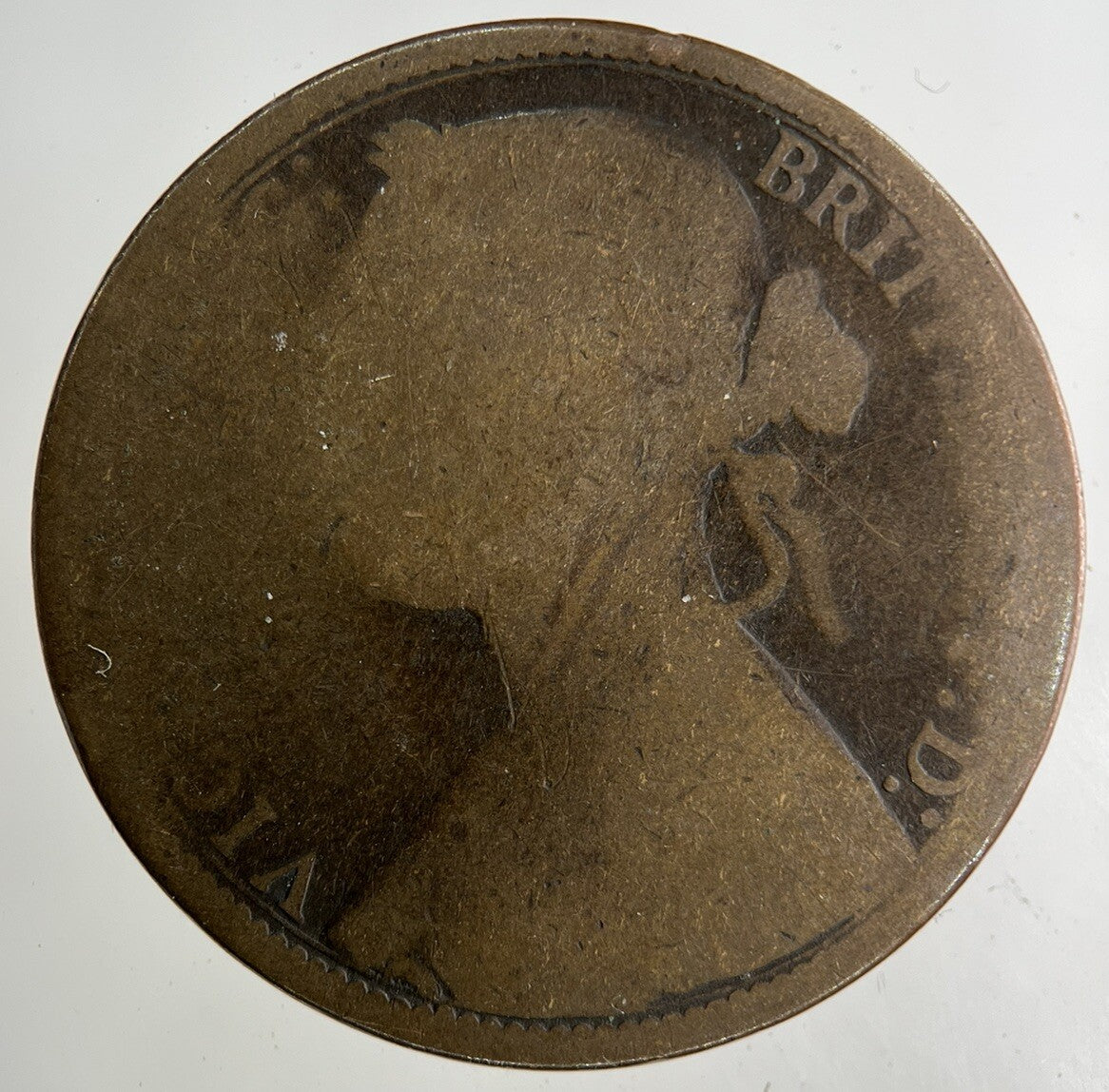 1874 Victoria One Penny Coin | Fair Grade