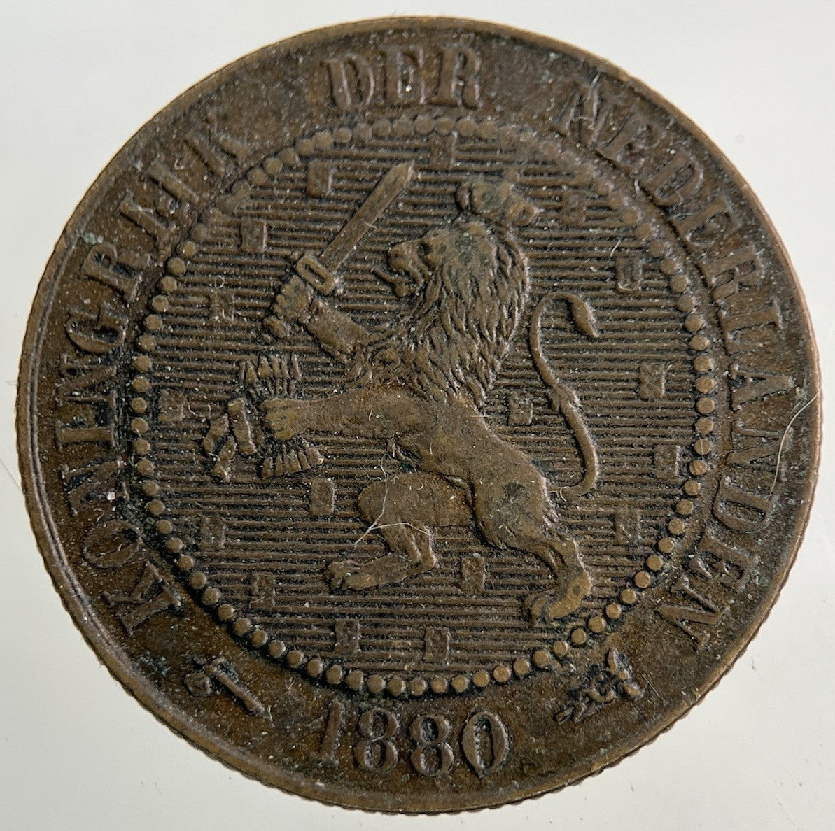 1880 Netherlands 2 1/2 Cents Coin | Fine Collectable Grade