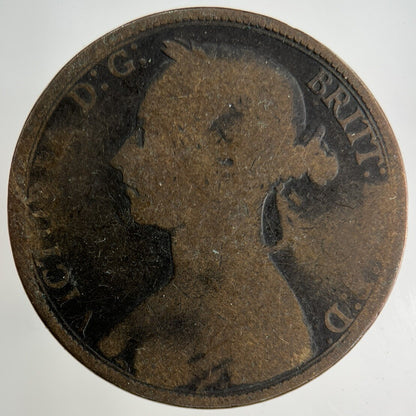 1890 Victoria One Penny Coin | Fair Grade