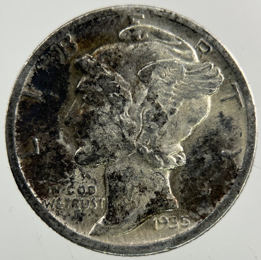 1935 - S US USA Mercury Dime Silver Coin | Collectable Grade