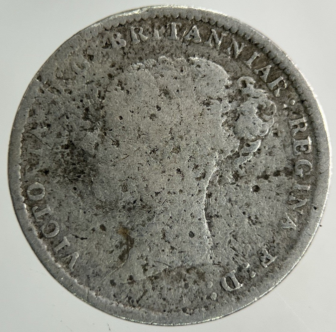 British Victoria Threepence Silver Coin | Worn Grade