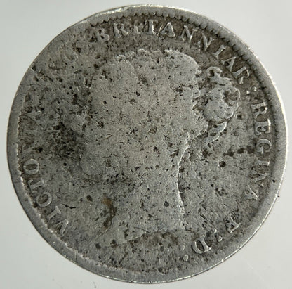 British Victoria Threepence Silver Coin | Worn Grade