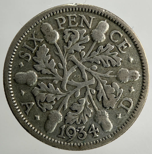 1934 George V Sixpence Silver Coin | Collectable Grade