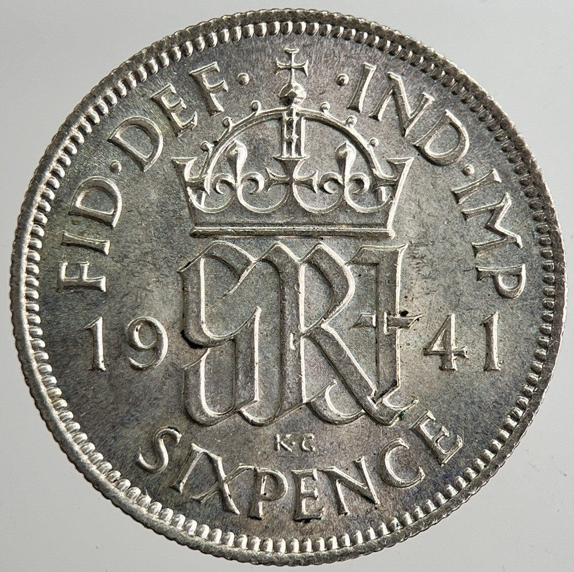 1941 George VI British Sixpence Silver Coin | Very Fine Grade | a8338