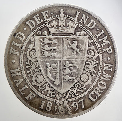 1897 Victoria Half - Crown Silver Coin | Collectable Grade