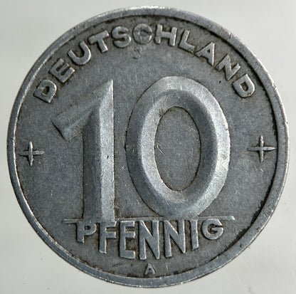 1949 Germany 10 Pfennig Coin | Fine Collectable Grade