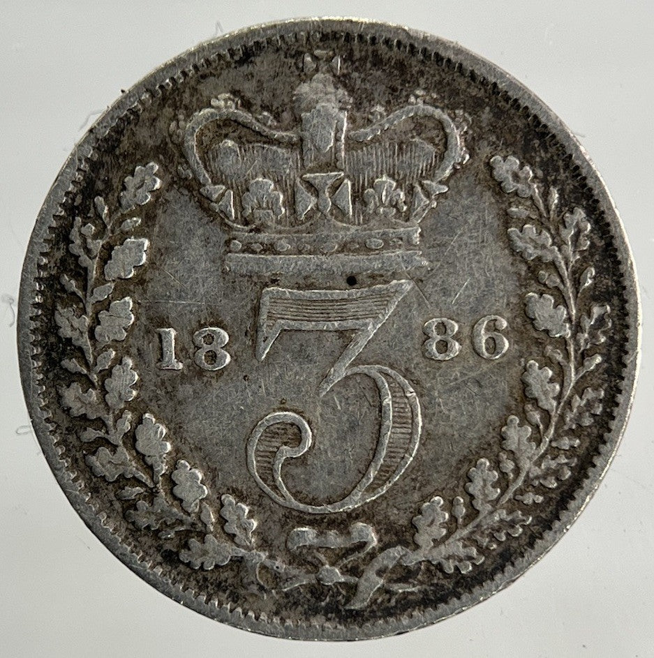 1886 Victoria Threepence Silver Coin | Fine Collectable Grade