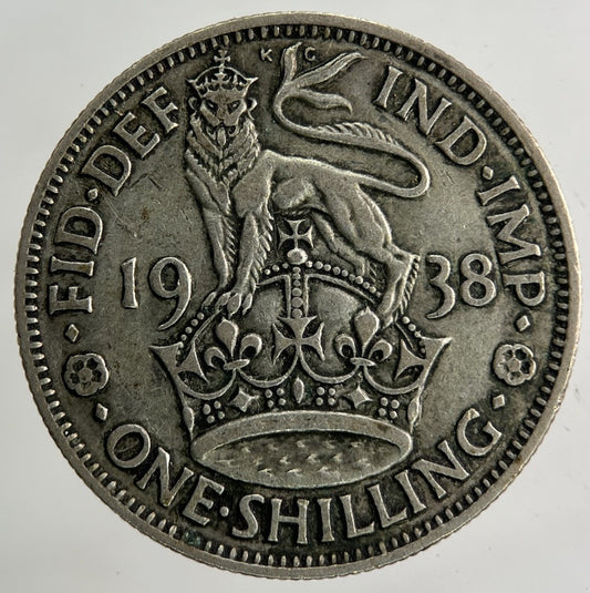 1938 George VI Shilling Silver Coin | Fine Collectable Grade