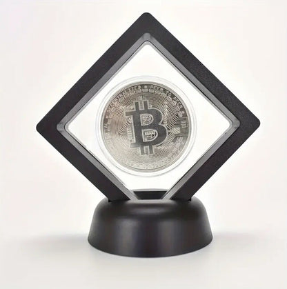 10 x Black Transparent Coin Display Stand For 1oz Silver or Gold Coins