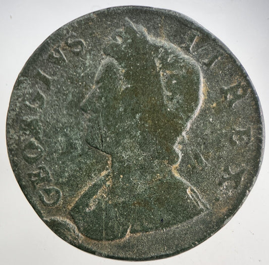1734 George 2nd II Half - Penny British Coin | Collectable Grade | a5744