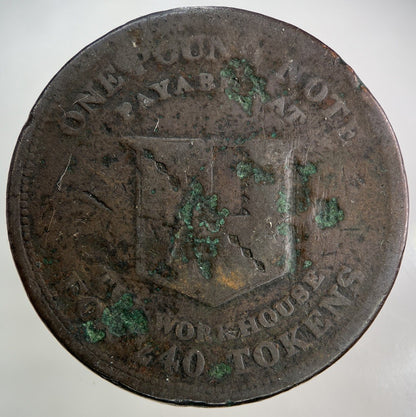 1812 Birmingham Workhouse One Penny Token Coin | Collectable Grade