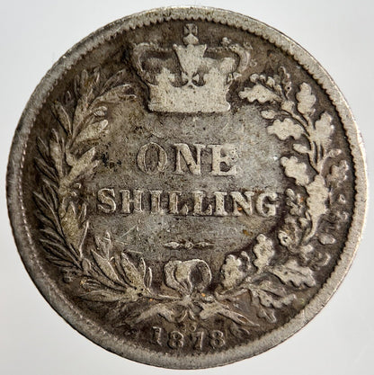 1878 Die - 25 Victoria Shilling Silver Coin | Collectable Grade | a735