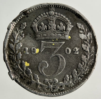 1902 Edward VII Threepence Silver Coin | Collectable Grade