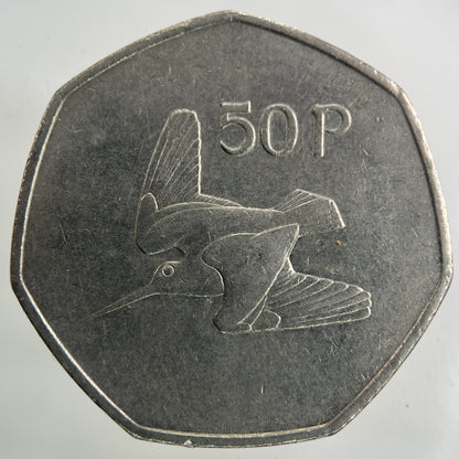 1988 Irish Ireland 50p Fifty Pence Coin | Fine Collectable Grade