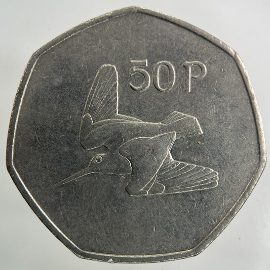 1988 Irish Ireland 50p Fifty Pence Coin | Fine Collectable Grade