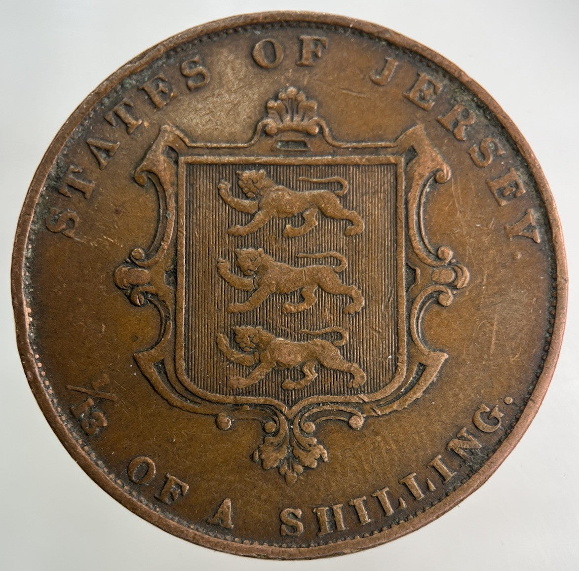 1858 Jersey 1/13th Of A Shilling Coin | Fine Collectable Grade