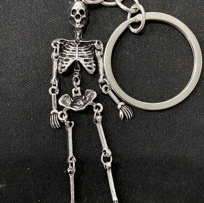 Mini Moving Metal Skeleton Body Shaped Keyring Premium Keychain Gift UK