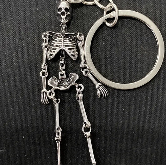 Mini Moving Metal Skeleton Body Shaped Keyring Premium Keychain Gift UK