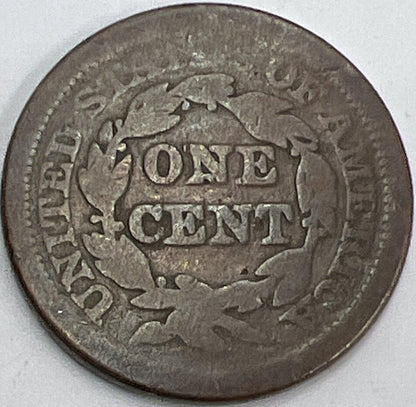 1850 US USA Braided Hair Large 1 Cent | American Copper Coin | Fair Grade