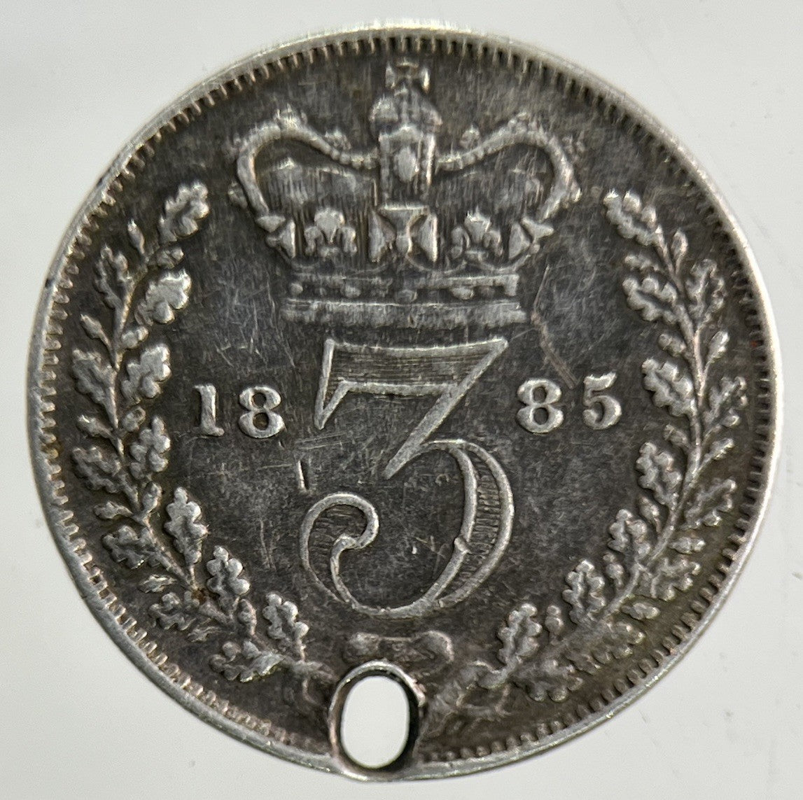 1885 Victoria Threepence Silver Coin | Very High Grade