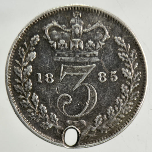 1885 Victoria Threepence Silver Coin | Very High Grade