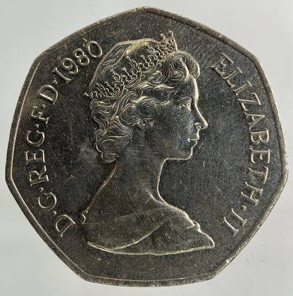 1980 Elizabeth II 2nd 50p Fifty Pence Coin | Fine Collectable Grade