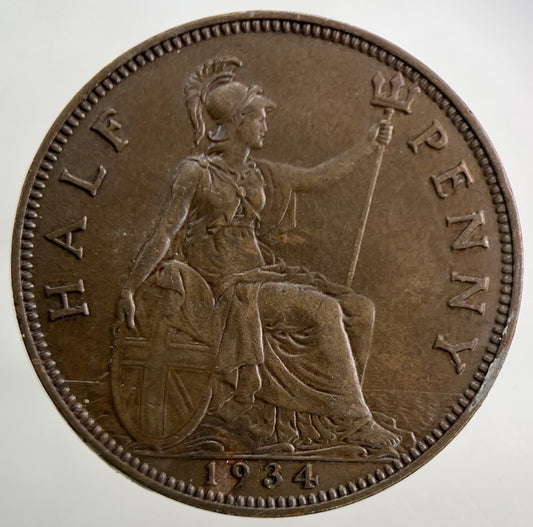 1934 George V Half - Penny Coin | Very High Grade