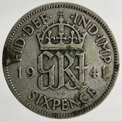 1941 George VI Sixpence Silver Coin | Collectable Grade
