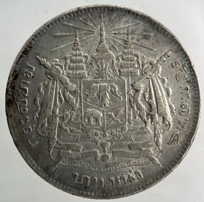 1876 - 1900 Thailand Thai Rama V 1 Baht Silver Coin | Fine Collectable Grade