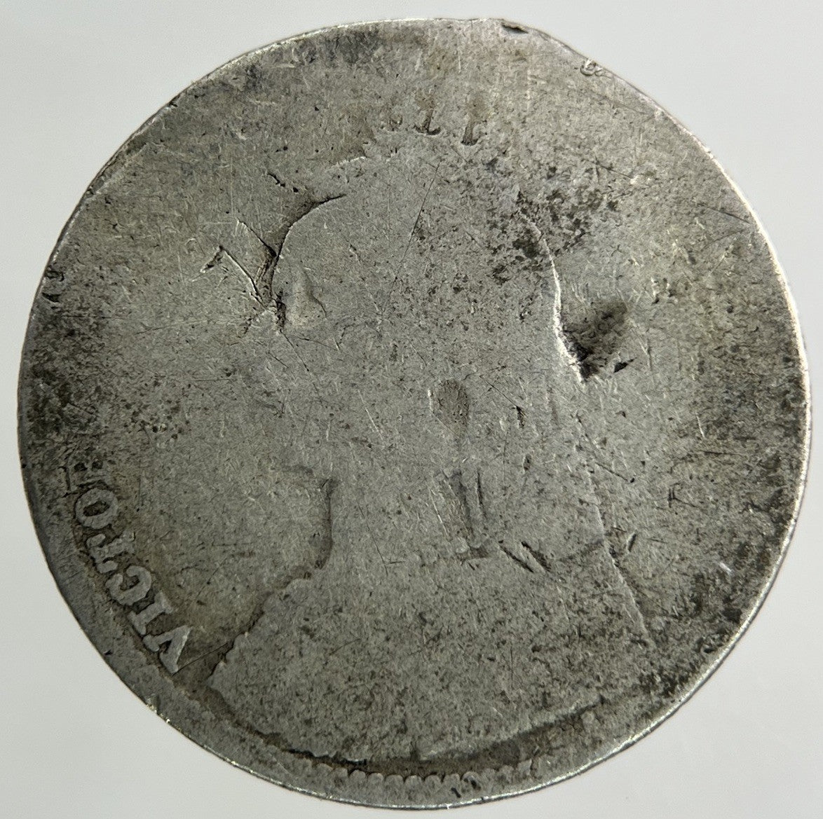 British Victoria Sixpence Silver Coin | Worn Grade