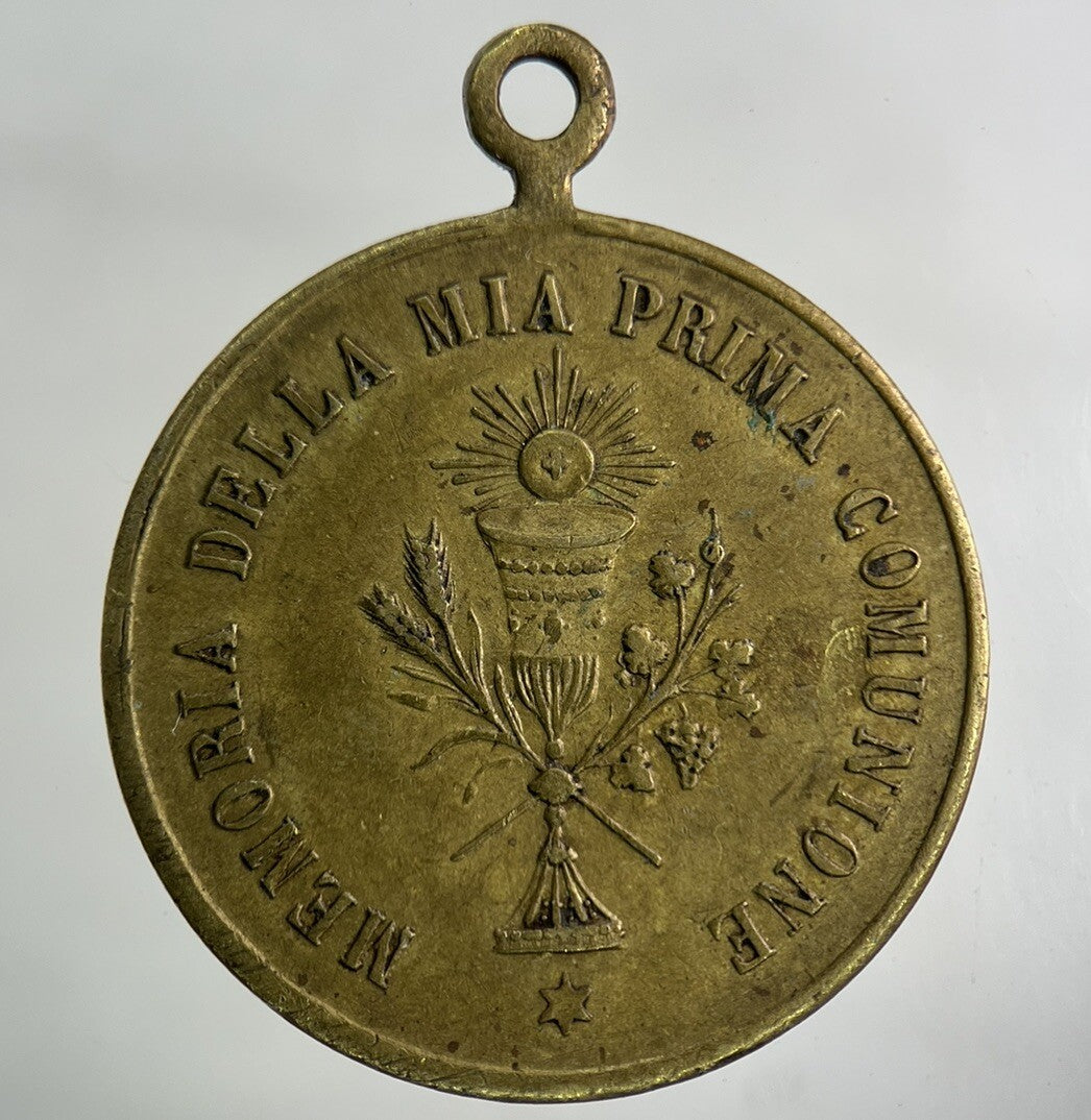Memoria Della Mia Prima Comunione Medal Token Coin | Fine Collectable Grade