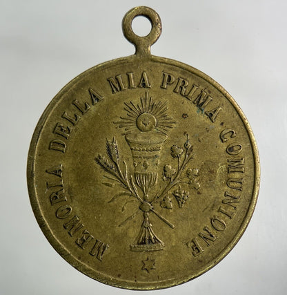 Memoria Della Mia Prima Comunione Medal Token Coin | Fine Collectable Grade