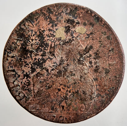 1775 George 3rd III Half - Penny British Coin | Fair Grade