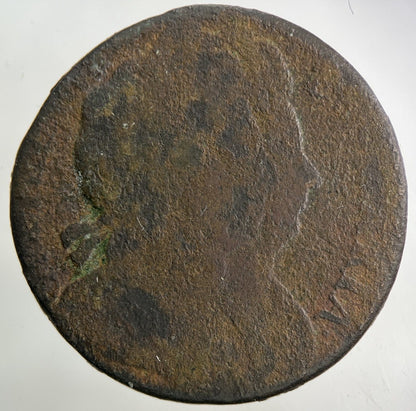 1694 William III 3rd & Mary Half - Penny Coin | Fair Grade