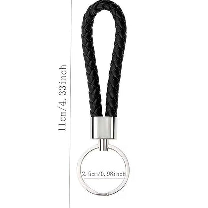 2 x Black Keyring Leather Belt Loop Keychain Fob Holder Clip Hook Dangler UK