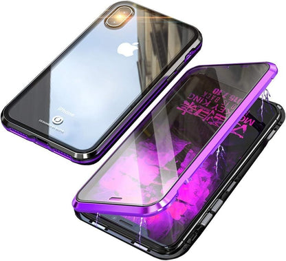 iPhone XR Purple & Black 360 Magnetic Tempered Glass Protective Case