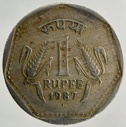 1987 India One Rupee Coin | Fine Collectable Grade