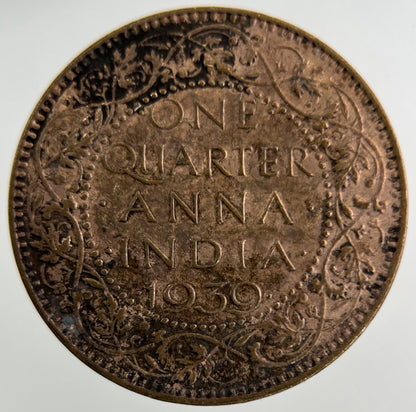 1939 India Quarter 1/4 Anna Coin | Collectable Grade