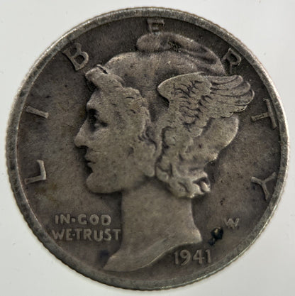 1941 US USA Mercury Dime Silver Coin | Fine Collectable Grade